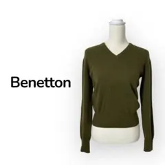 Benetton ベネトン アンゴラ混 セーター Vネック イタリア製 M