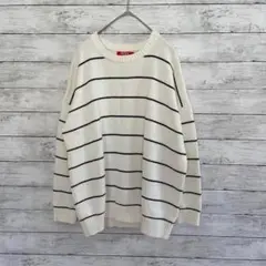 【HSTYLE】ニット　セーター（Ｌ）ストライプ　ボーダー　韓国　おしゃれ