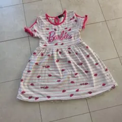 Barbie ワンピース 140 ストライプ
