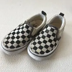 VANS チェッカー スリッポン ベビースニーカー モノクロ