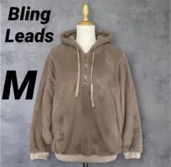 Bling Lead パーカー　 ベージュ フード付きパーカー　あったかい　古着