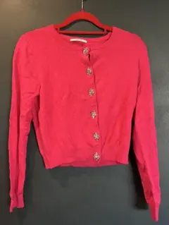 ピンク 長袖カーディガン M