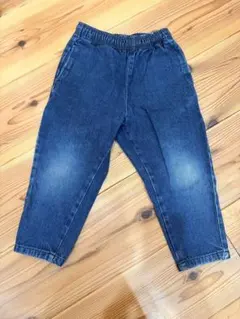 GUキッズ デニムロングパンツ ウエストゴム　シェフパンツ　110cm