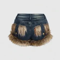 Shein ショートパンツ グランジ ファー
