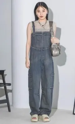JEANASIS サイドポケットデニムサロペ　サロペットのサムネイル