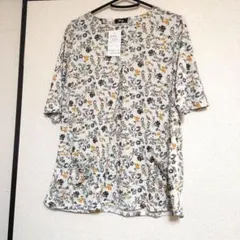 汗を素早く吸収　Wendy ボタニカル花柄 半袖トップス M～L
