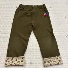 100cm ホットビスケッツ ミキハウス 折返し2way オリーブ色 長ズボン