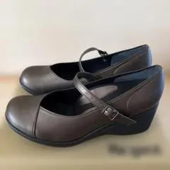 Re:getA ダークブラウン ストラップ付きシューズLサイズ