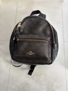 COACH ロゴ シグネチャー ネイビー紺色 ミニリュック バックパック 