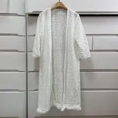レース　ロング　カーディガン
