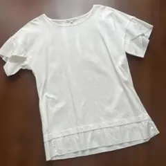 【美品】23区 半袖 カットソー ホワイト フリル袖のサムネイル