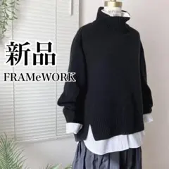 2025SS】FRAMeWORK CO/AceワイドVネックカーディガン 黒 - メルカリ