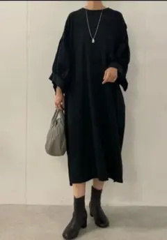 27500円　今季新品　ビアズリー　ビッグスリーブ　Tee ロング　ワンピース黒