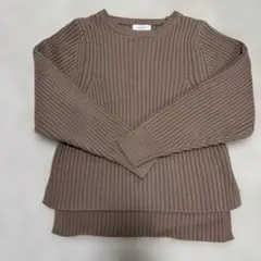 OPAQUE.CLIP ブラウンリブニット 38/M