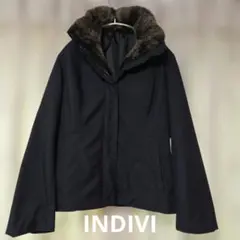 INDIVI 取り外しファーベスト付きジャケット 38