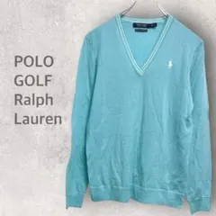 【ポロゴルフ】ラルフローレン Ｖネックニット XS セーター ウール100％