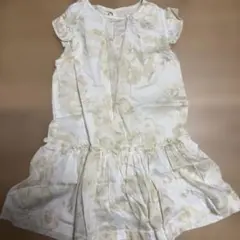 クリーム色花柄フリルワンピース　プチバトー　81cmのサムネイル