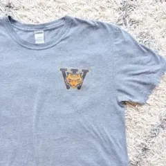 【古着】ギルダンGILDAN Tシャツ グレー タイガーロゴ カレッジ風 企業T