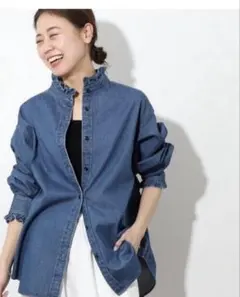 試着のみ　ジャーナルスタンダードレリューム デニムフリルブラウス