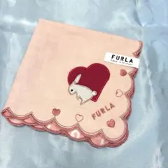 FURLA ピンク ウサギ ハンカチ