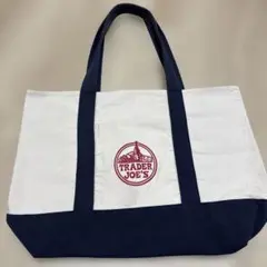 TRADER JOE'S トートバッグ ホワイト/ネイビー