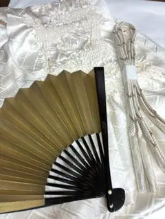 婚礼用　帯締め、帯揚げ、扇子セット