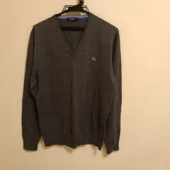 ☆極美品　BURBERRY BLACK LABEL グレー Vネックセーター