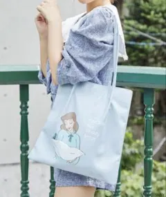 セール　レア商品　トートバッグ　ディズニー　シンデレラ　水色　アコモデのサムネイル