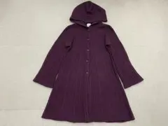 L02543）Sybilla ウール100％ フード付きロングニットカーディガン