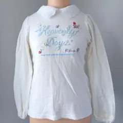 mezzopianoメゾピアノ150刺繍入り長袖カットソー