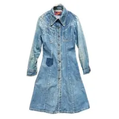 ヴィンテージ 古着 デニムコート ロングコート ジャケット 羽織り レディース