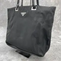 PRADA プラダ トートバッグ テスート 三角ロゴプレート 黒 ナイロンのサムネイル
