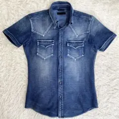 junhashimoto ジュンハシモト　半袖 デニムストレッチシャツ　Mのサムネイル