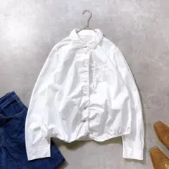 Cotton House Aya コットンギャザーブラウス 長袖 ホワイトMのサムネイル