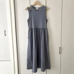 グレー ノースリーブ カットソーワンピース✨️Ｈ&Ｍ 異素材