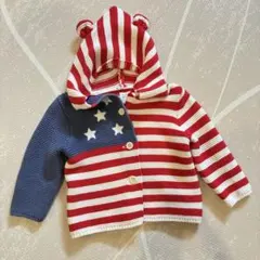 ７０　baby GAP アメリカ国旗風カーディガン 6-12ヶ月