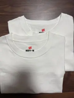 Hanes Beefy-T ホワイト Tシャ　2枚セット
