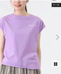 Champion チャンピオン ロゴ フレンチスリーブT グレー・パープル 2点