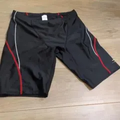 TIGORA 競泳水着 ハーフスパッツ ブラック レッドのサムネイル