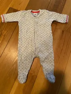 プチバトー ロンパース グレー 3m 60㎝ スター