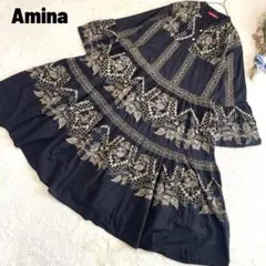 Amina アミナ チャイハネ ジャコビ刺繍ティアードワンピース アジアン