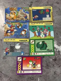 ヨースター島、コクッパ7人衆　スーパーマリオワールドプリズムカードダス　キラ マリオとヨッシー、ヨースター島、コクッパ7人衆 キラカードダス