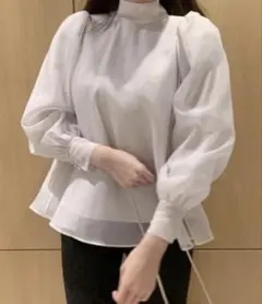 snidel オーガンシースルーブラウス アイボリー