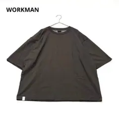 WORKMANワークマン　Tシャツ　半袖　ボーダー　ラフ　ブラック　ブラウン　M