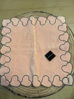 YSL ハート型タオルハンカチ ピンク