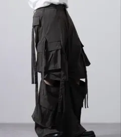 CLEL 2wayデザインナイロンテクノパンツ M オリーブグレー