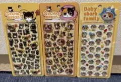 ガチャバッドキャッツ　ぷくぷくキャンディシール　 3枚セット ねこ　いぬ