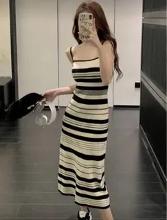 shein ストライプキャミワンピース 15532315