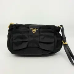 PRADA プラダ ナイロン リボンポーチ 黒 ブラック A1336A2