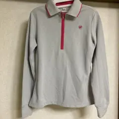VIVA HEART 40 グレー ハーフジップポロシャツ ゴルフ 秋